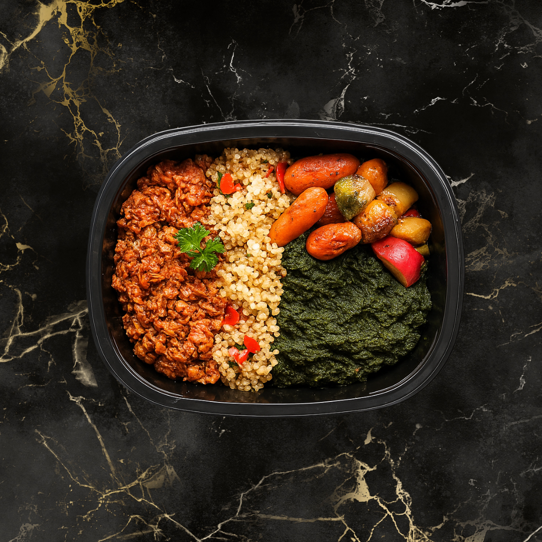 Men's Weight Loss - Lemon & Herb Shredded Chicken, Spinach, Quinoa and Roasted Vegetables