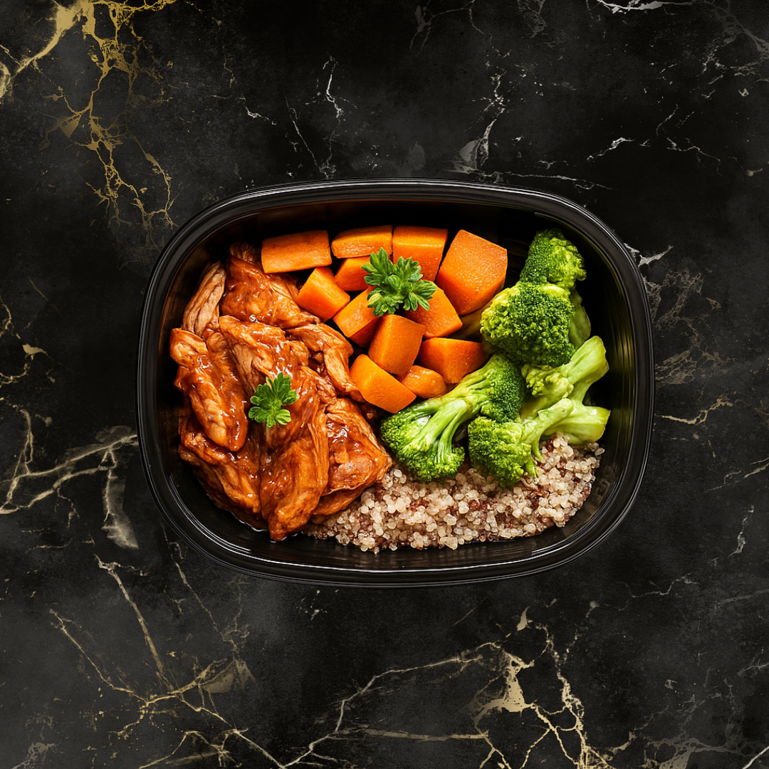 Men's Weight Loss - Lemon & Herb Shredded Chicken Fillet, Roasted Cinnamon Butternut, Quinoa and Broccoli