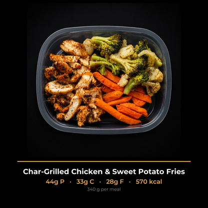 Char-Grilled Chicken & Sweet Potato Fries