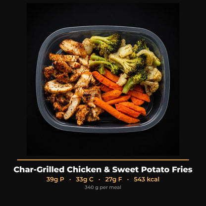 Char-Grilled Chicken & Sweet Potato Fries