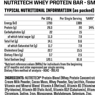 Nutritech Whey Protein Bar 68g