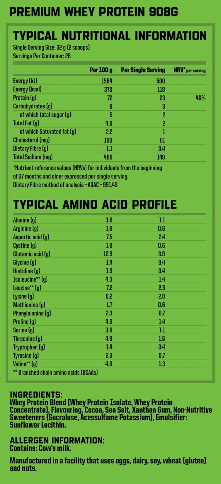 Nutritech Premium Whey Protein - 28 Servings