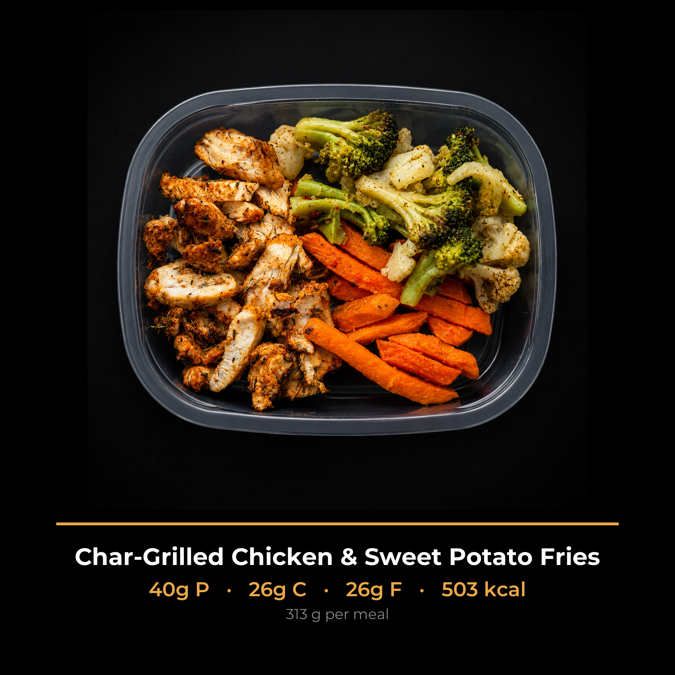 Char-Grilled Chicken & Sweet Potato Fries