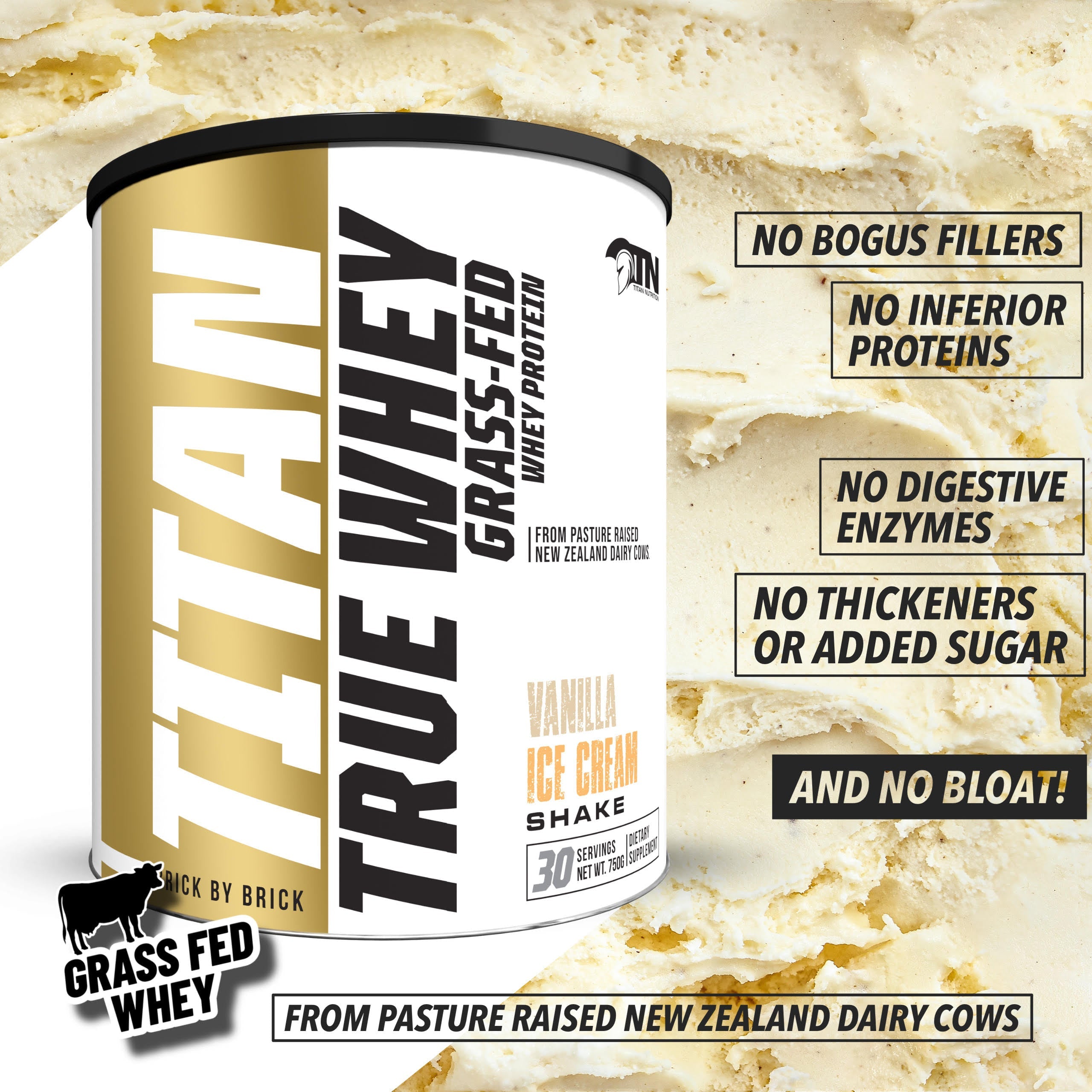 FitFoodz Family Titan True Whey 100% Grass-Fed - 30 Servings [L4]